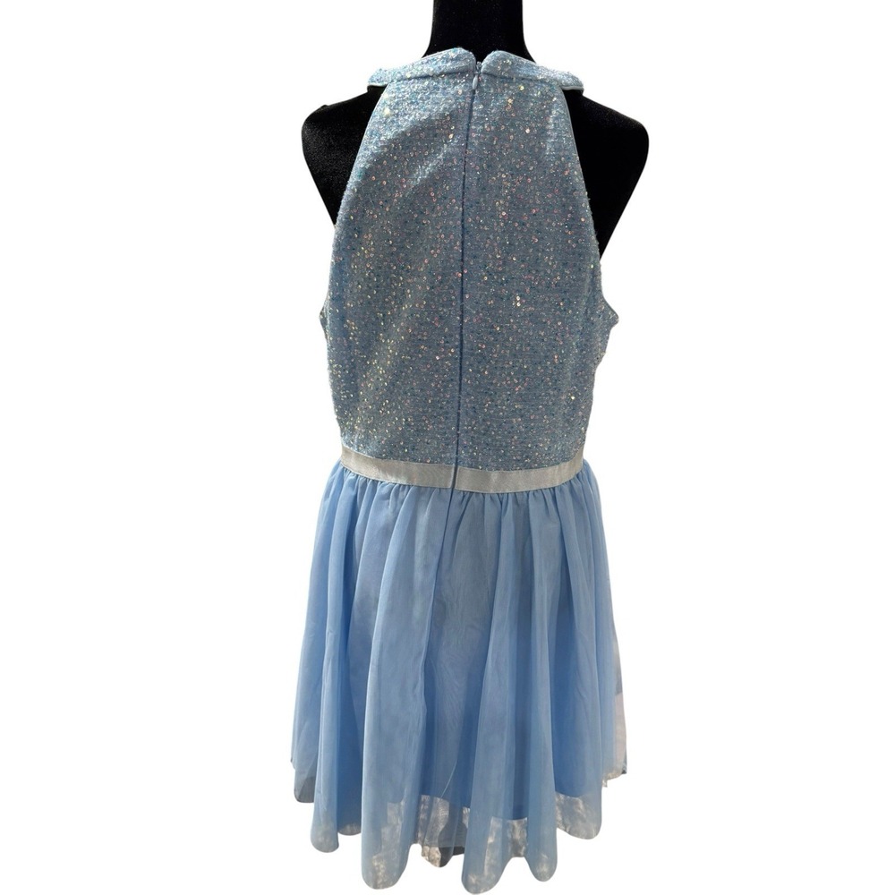 Dressystar Light Blue Sequin Tulle Halter Neck Cocktail Party Dress NWT Size XL - Picture 2 of 4